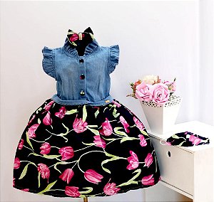 Vestido Jeans/floral