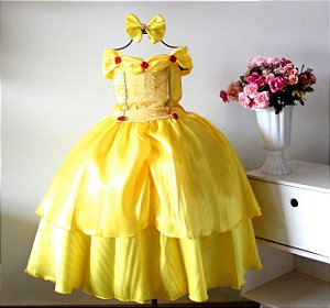 Fantasia Infantil Amarela Bela E A Fera