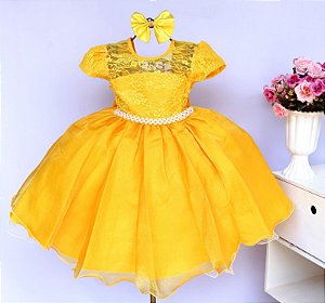 Vestido Amarelo Escuro