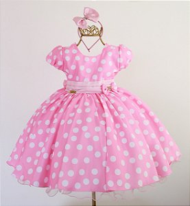 Vestido Minnie Rosa/Poá