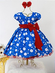 Vestido Galinha Pintadinha Laço Vermelho
