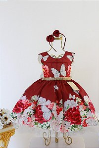 Vestido Borboleta Marsala