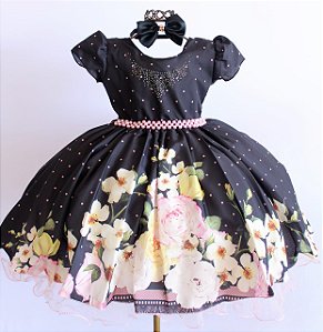 Vestido Floral Preto
