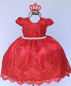 Vestido Rendado Vermelho