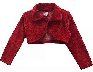 Bolero Casaquinho Infantil Plush Vermelho