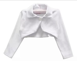 Bolero Casaquinho Infantil Plush Branco