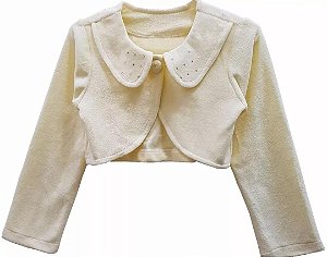 Bolero Casaquinho Infantil Plush Creme