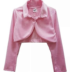 Bolero Casaquinho Infantil Plush Rosa