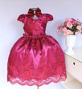 Vestido Rendado Marsala