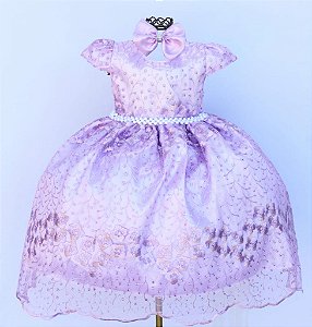 Vestido Rendado Lilás
