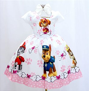 Vestido Branco Patrulha Canina