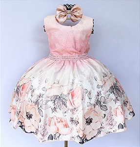 Vestido Floral Salmão