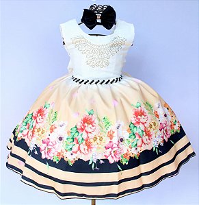 Vestido Creme Floral