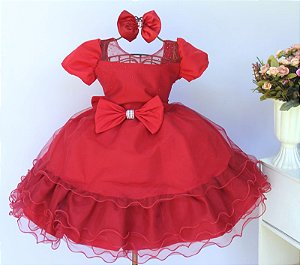 Vestido Vermelho Laço