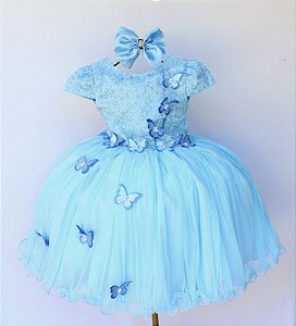 Vestido Borboleta Azul