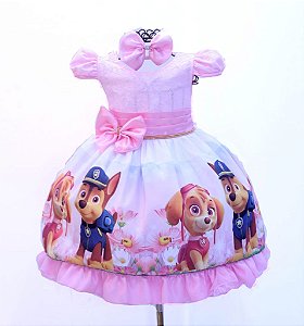 Vestido Patrulha Canina Pimenta Rosa