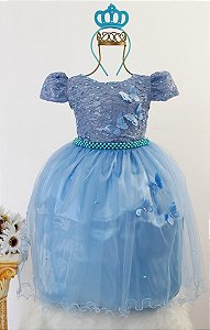 Vestido Azul Borboleta