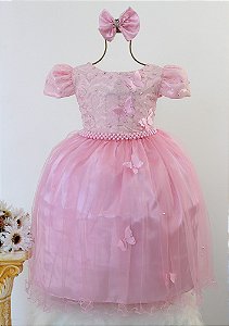 Vestido Rosa Borboleta