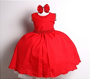 Vestido Vermelho Regata Brilho