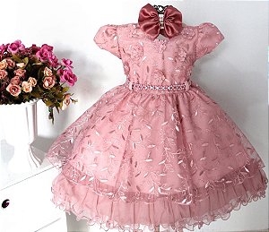 Vestido Festa Luxo Rose