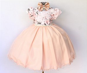 Vestido Salmão Floral