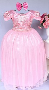 Vestido Rosa bebe Tule
