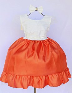 Vestido Laranja E Off