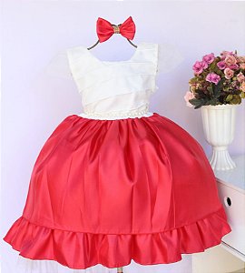 Vestido Vermelho E Off