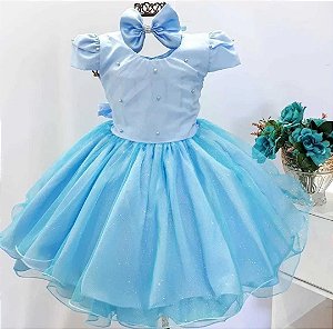 Vestido Azul Brilho