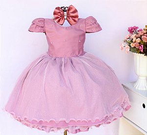 Vestido Rose Brilho
