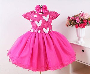 Vestido Pink Borboleta Mariê