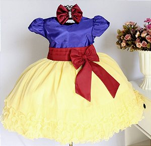 Vestido Branca De Neve Menina Bonita