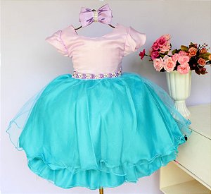 Vestido Lilás e Verde
