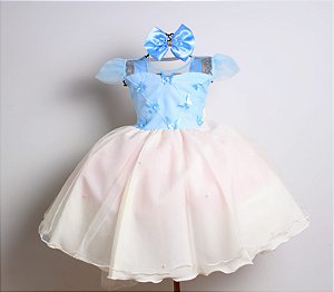 Vestido Azul / Creme