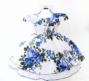 Vestido Azul Floral