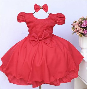 Vestido Vermelho Florzinhas