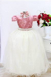 Vestido Rose / Creme Longo