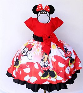 Vestido Infantil Minnie Vermelho