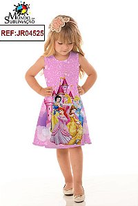 Vestido Infantil Princesas Castelo Dia a Dia
