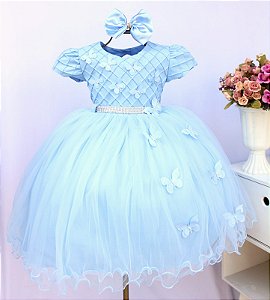Vestido Azul Borboleta