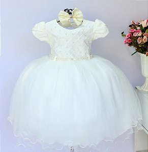 Vestido Creme Menina Bonita