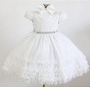 Vestido Branco Babado
