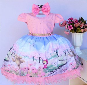 Vestido Masha e o Urso Menina Bonita