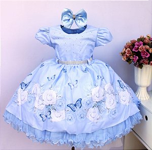 Vestido Floral Azul Menina Bonita