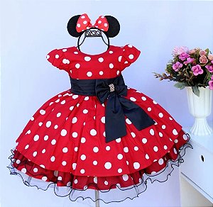 Vestido Minnie Vermelha Poá