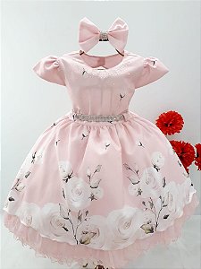 Vestido Floral Rosa Menina Bonita