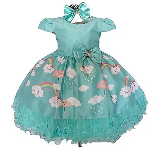 Vestido Verde Chuva de Bençãos