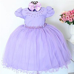 Vestido Infantil Lilas Luxo