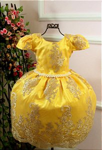Vestido Infantil Luxo Realeza com Tiara