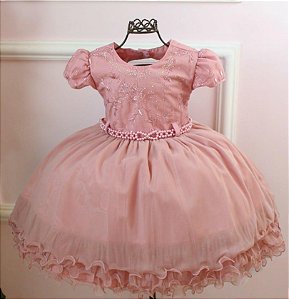 Vestido Rose Luxo Delicado.
